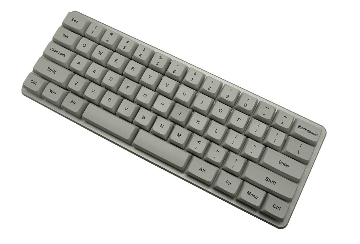 0.01 Z62 Silver Dye Sub White LED 60% Dye Sub PBT Mechanical Keyboard