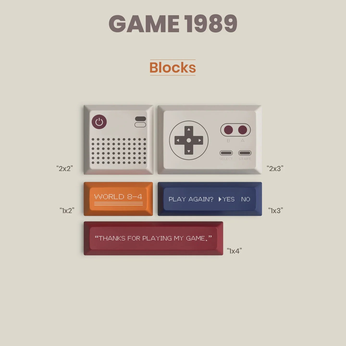 80Retros Game 1989 184 Key Cherry Profile Dye Sub Keycap Set - Image 5