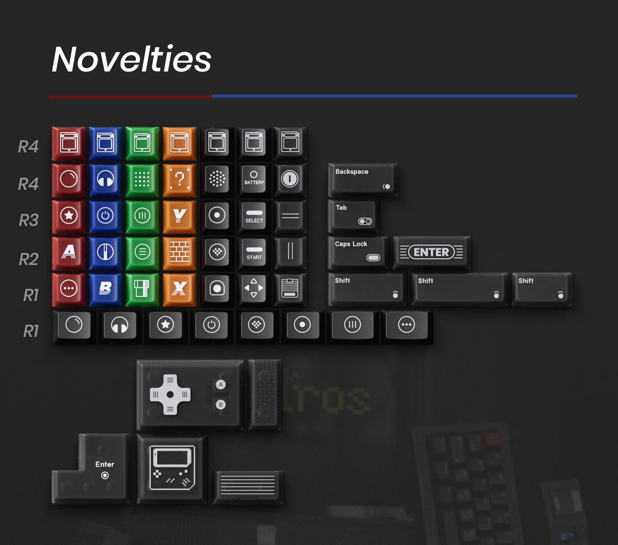 80Retros Game 1989 Black Translucent Keycap Set - Image 8