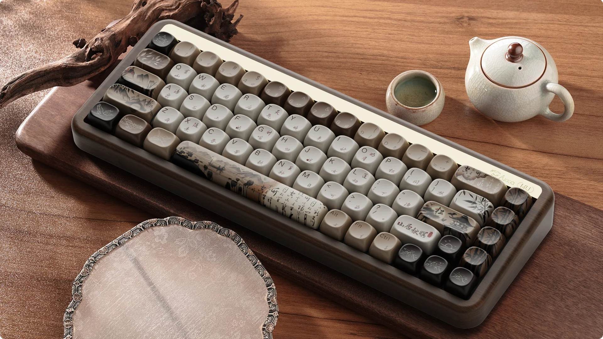 Akko MU01 Mountain Seclusion 65% Hotswap Wireless RGB Wood Keyboard - Image 6