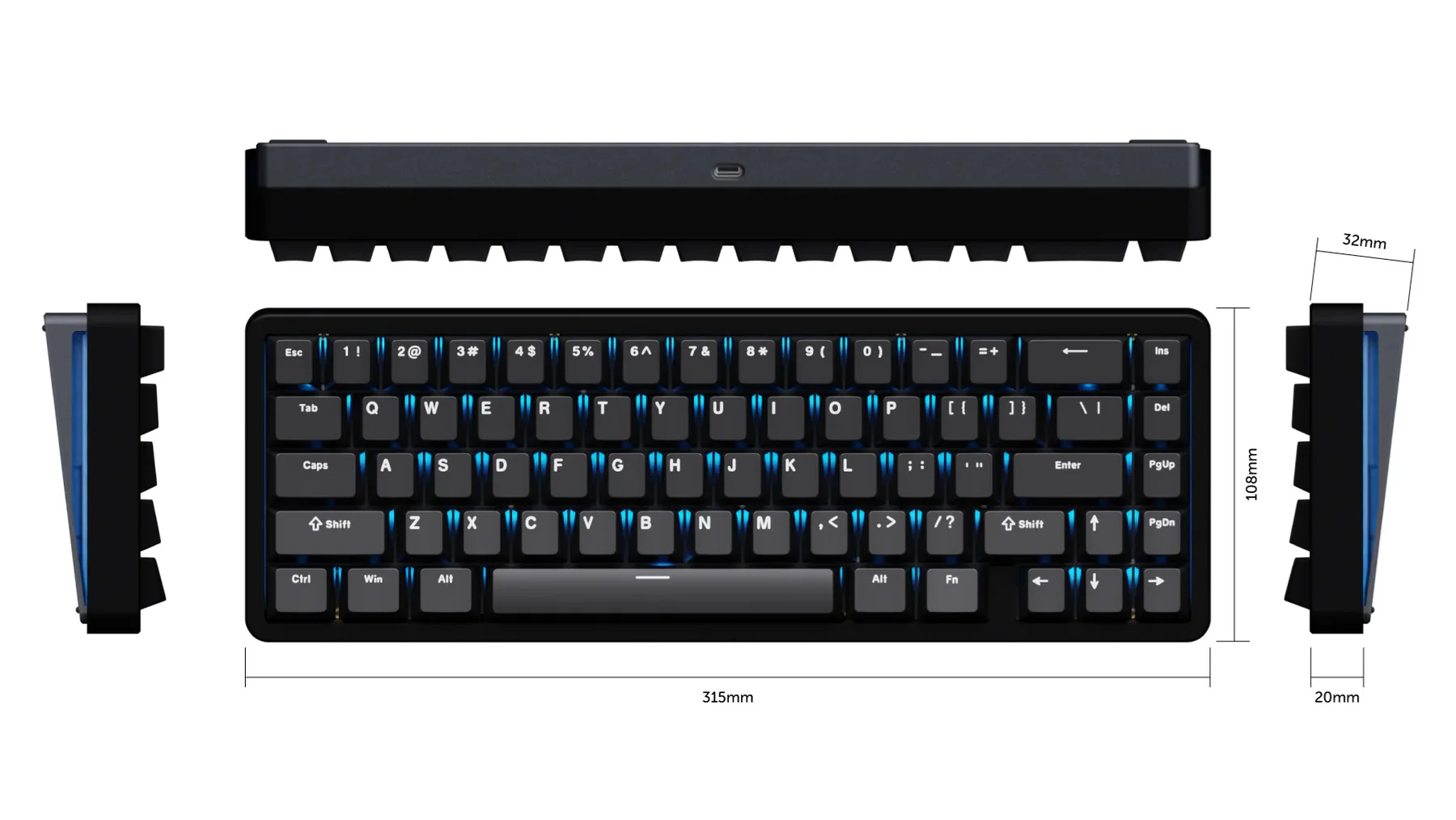 Chilkey ND65 Jet Black Aluminum Hotswap Keyboard - Image 9