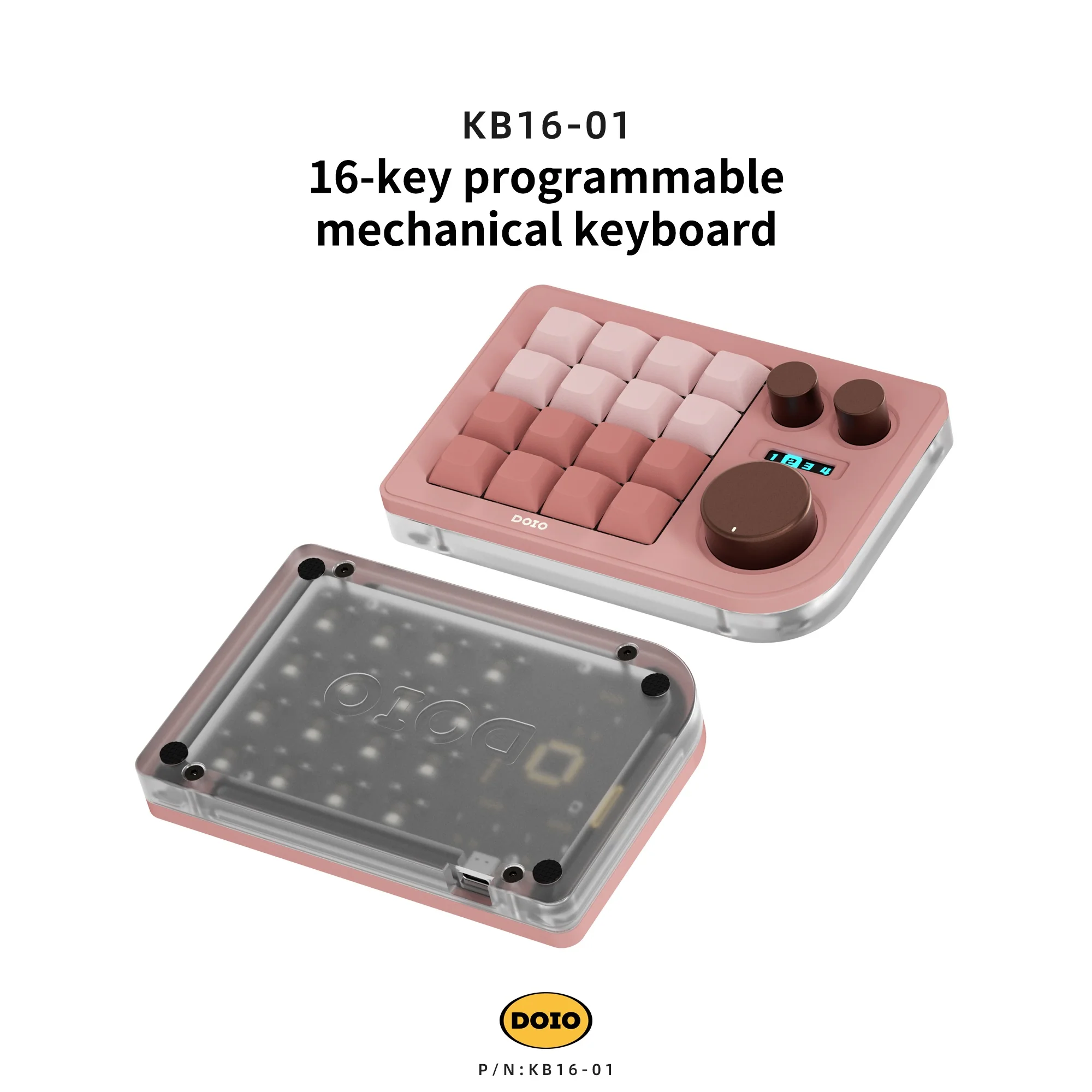 DOIO KB16 Triple Knob Macro Pad Keyboard - Image 10