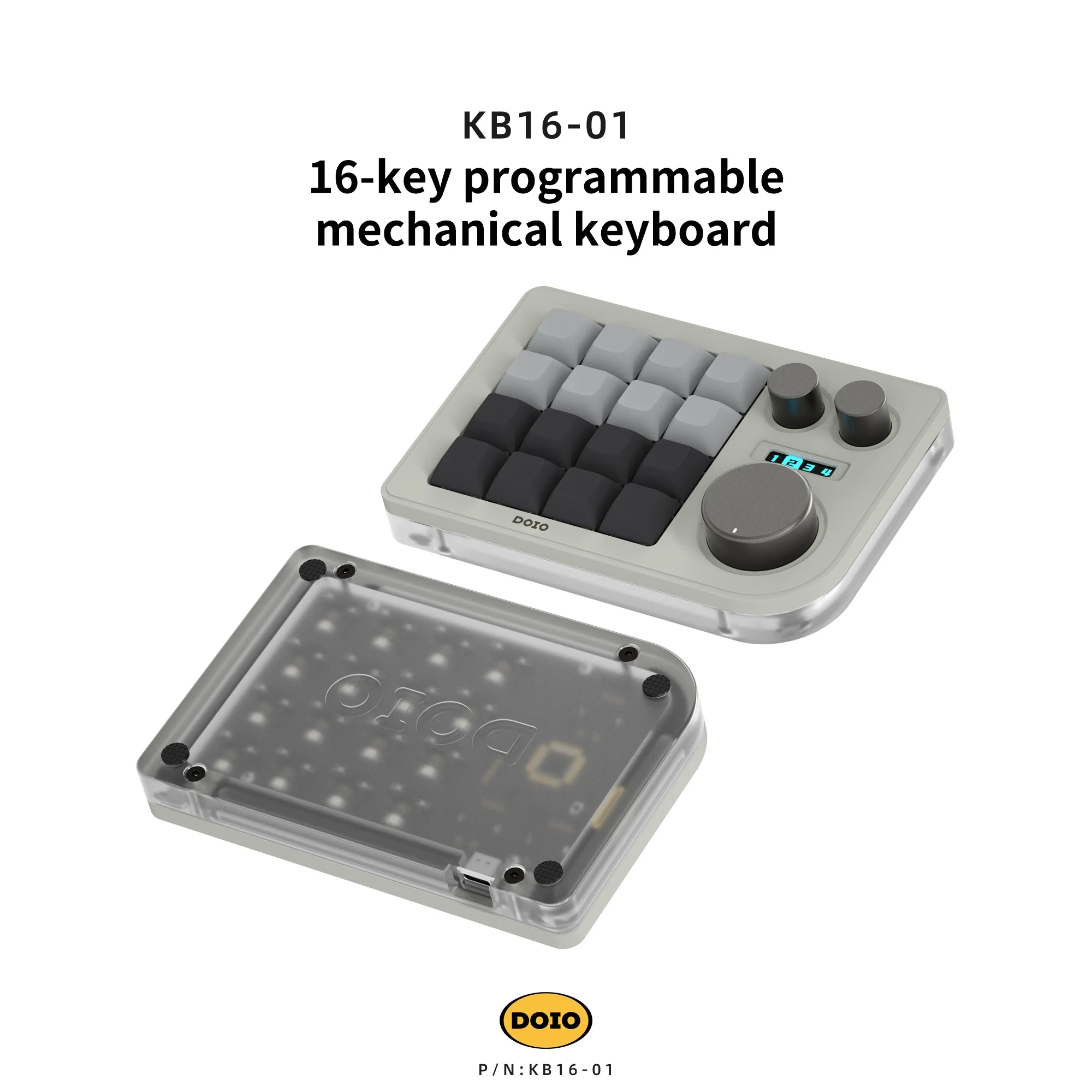 DOIO KB16 Triple Knob Macro Pad Keyboard - Image 11