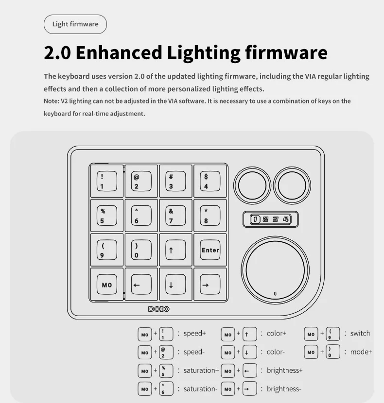 DOIO KB16 Triple Knob Macro Pad Keyboard - Image 4