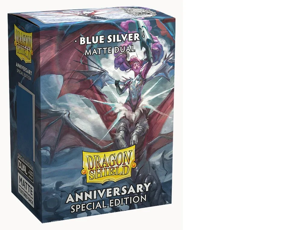 Dragon Shield Standard Matte Dual 25th Anniversary Special Edition Card Sleeves 25th Anniversary Cobalt and Silver 100ct - Image 2
