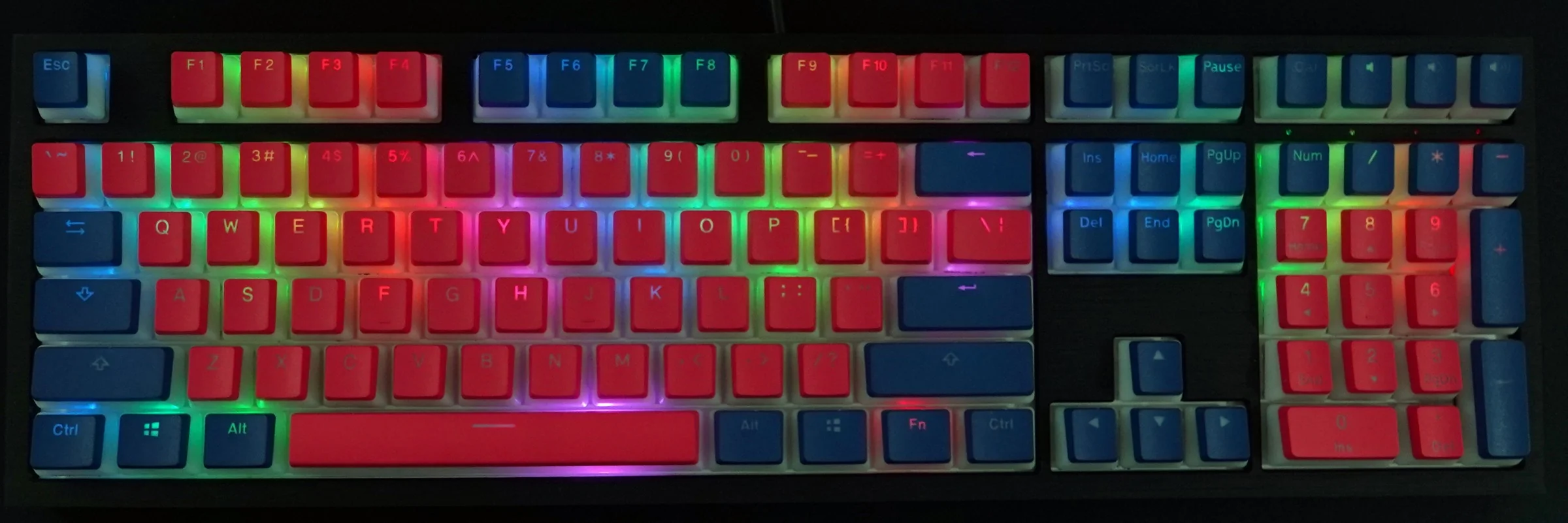 Ducky Coral / Blue Pudding 108 Key OEM Profile Double Shot PBT Keycap Set - Image 2