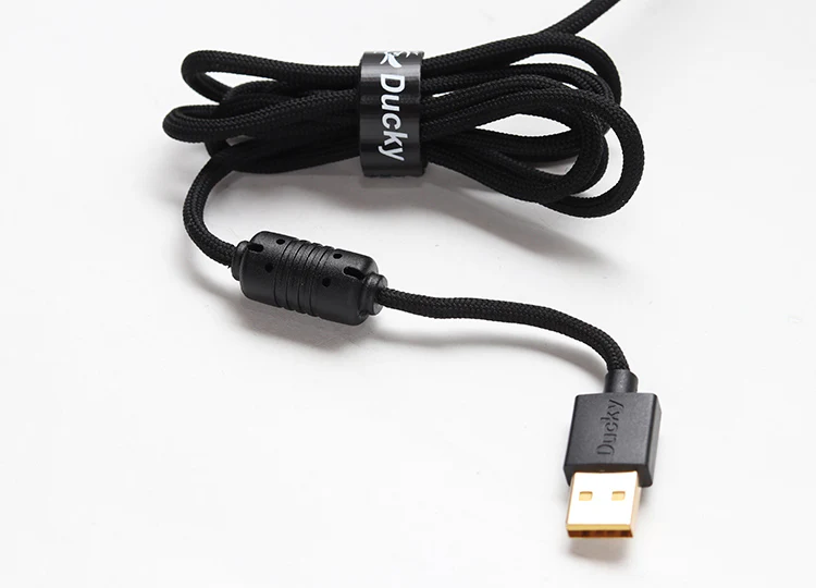 Ducky Black & White Feather Mouse (Huano Blue Microswitch) - Image 3