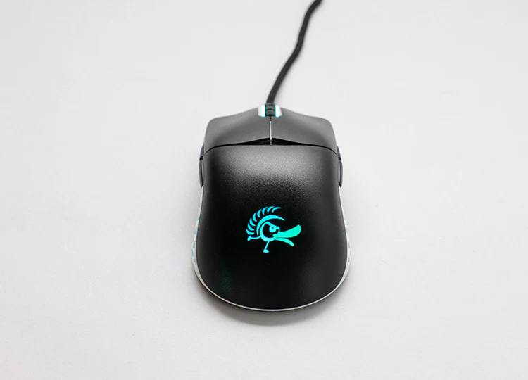 Ducky Black & White Feather Mouse (Huano Blue Microswitch) - Image 6