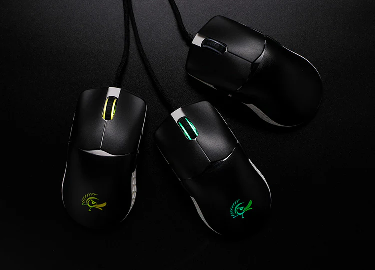Ducky Black & White Feather Mouse (Omron D2FC-F-K Microswitch) - Image 4