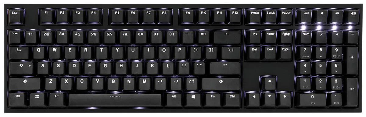 Ducky One 2 Black Case White LED Double Shot PBT Mechanical Keyboard