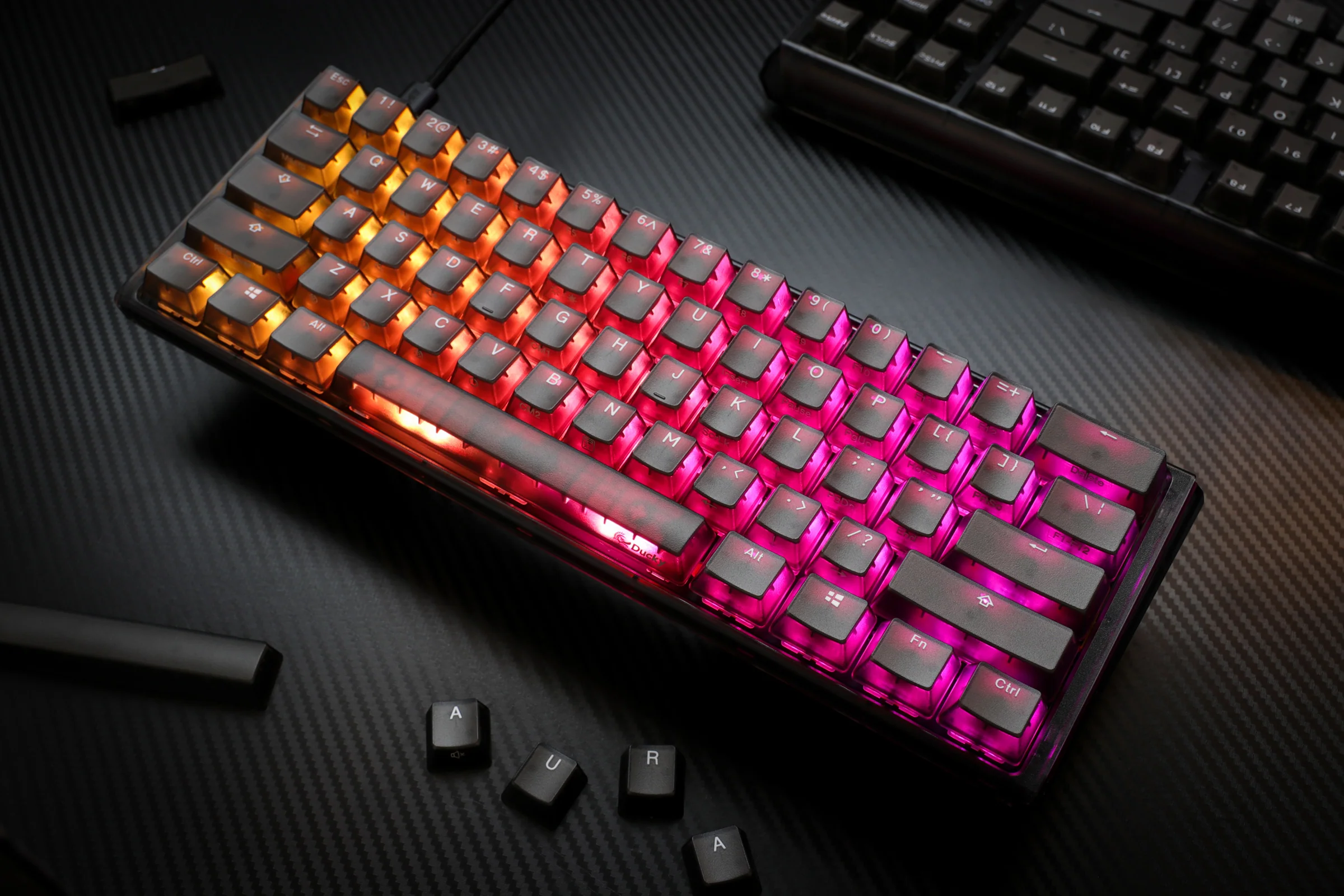 Ducky One 3 Mini Aura Clear Black 60% Hotswap RGB LED Double Shot ABS Mechanical Keyboard - Image 11