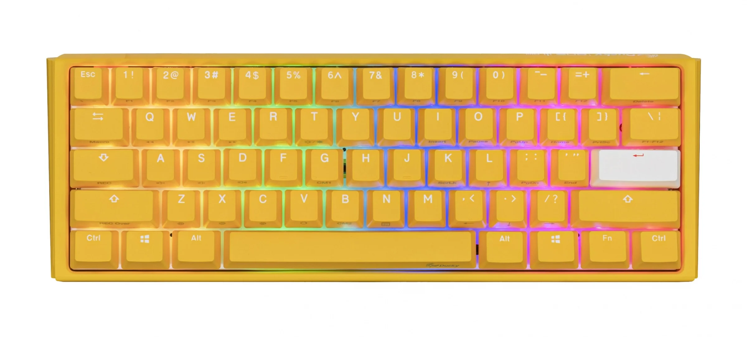 Ducky Yellow One 3 Mini 60% Hotswap RGB Double Shot PBT QUACK Mechanical Keyboard