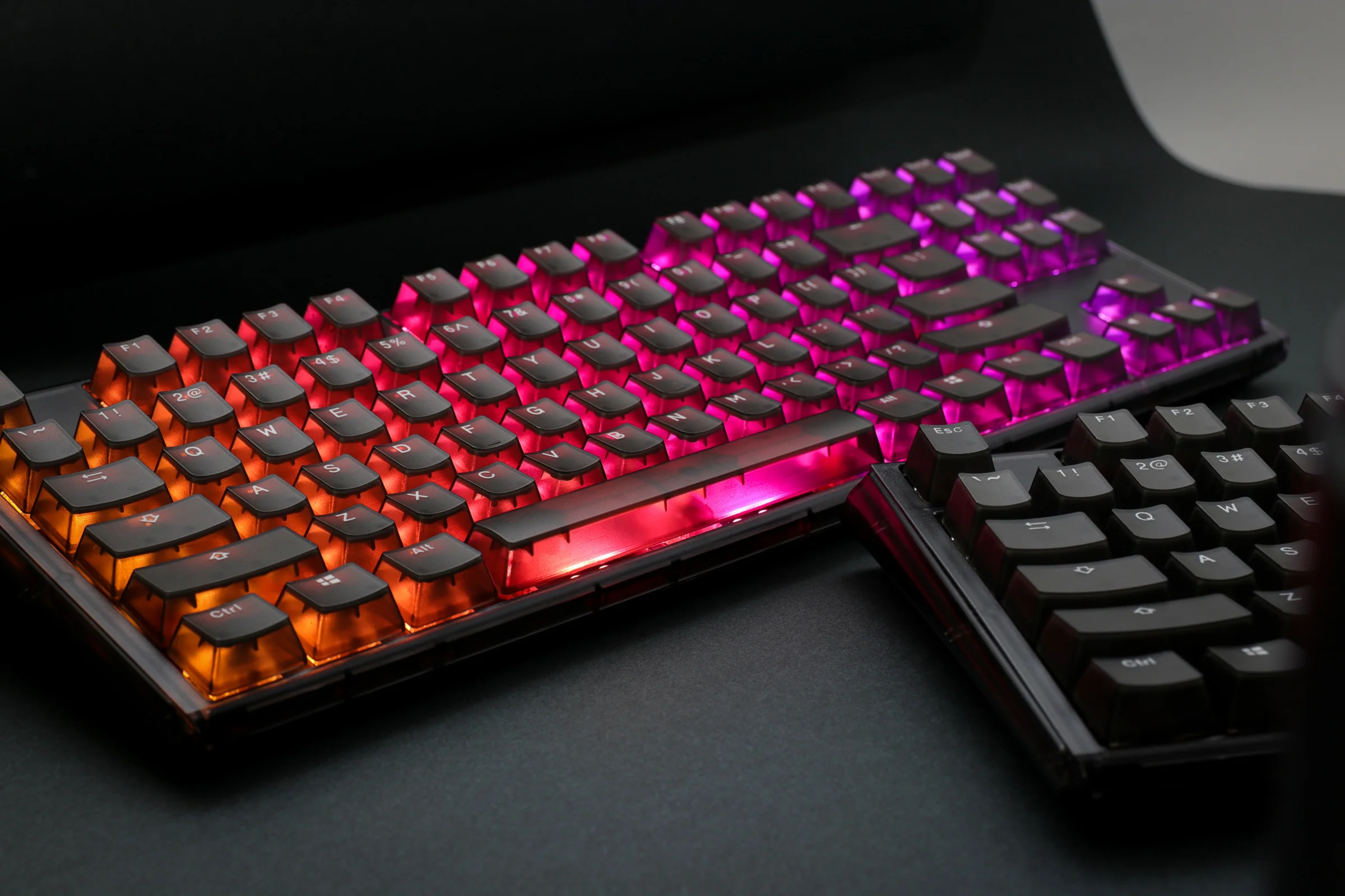 Ducky One 3 TKL Aura Clear Black Hotswap RGB Double Shot ABS Mechanical Keyboard - Image 9