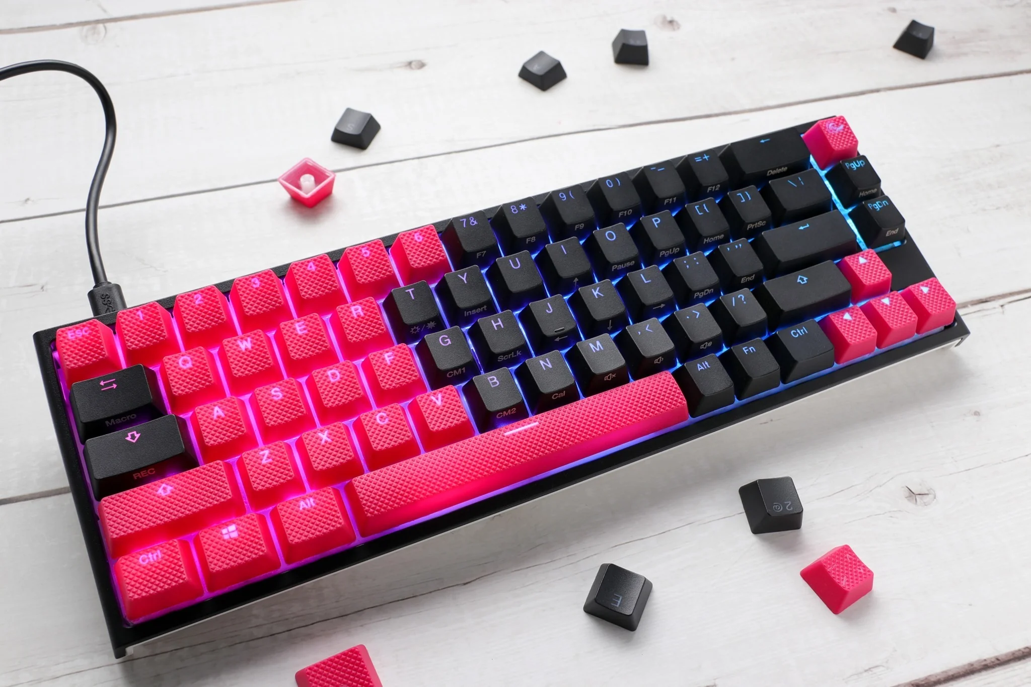 Ducky Red Backlit 31 Key OEM Profile Double Shot ABS Rubber Keycap Set - Image 2