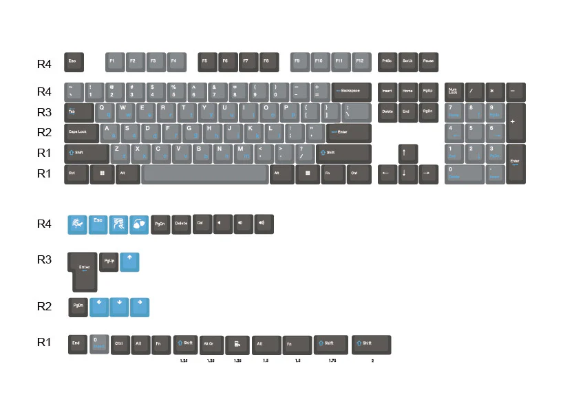 Ducky Skyline 133 Key Cherry Profile Triple Shot PBT Keycap Set - Image 7