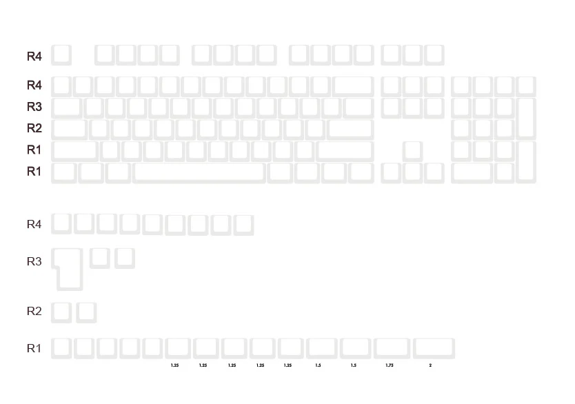 Ducky White Blank 132 Key Cherry Profile PBT Keycap Set - Image 7