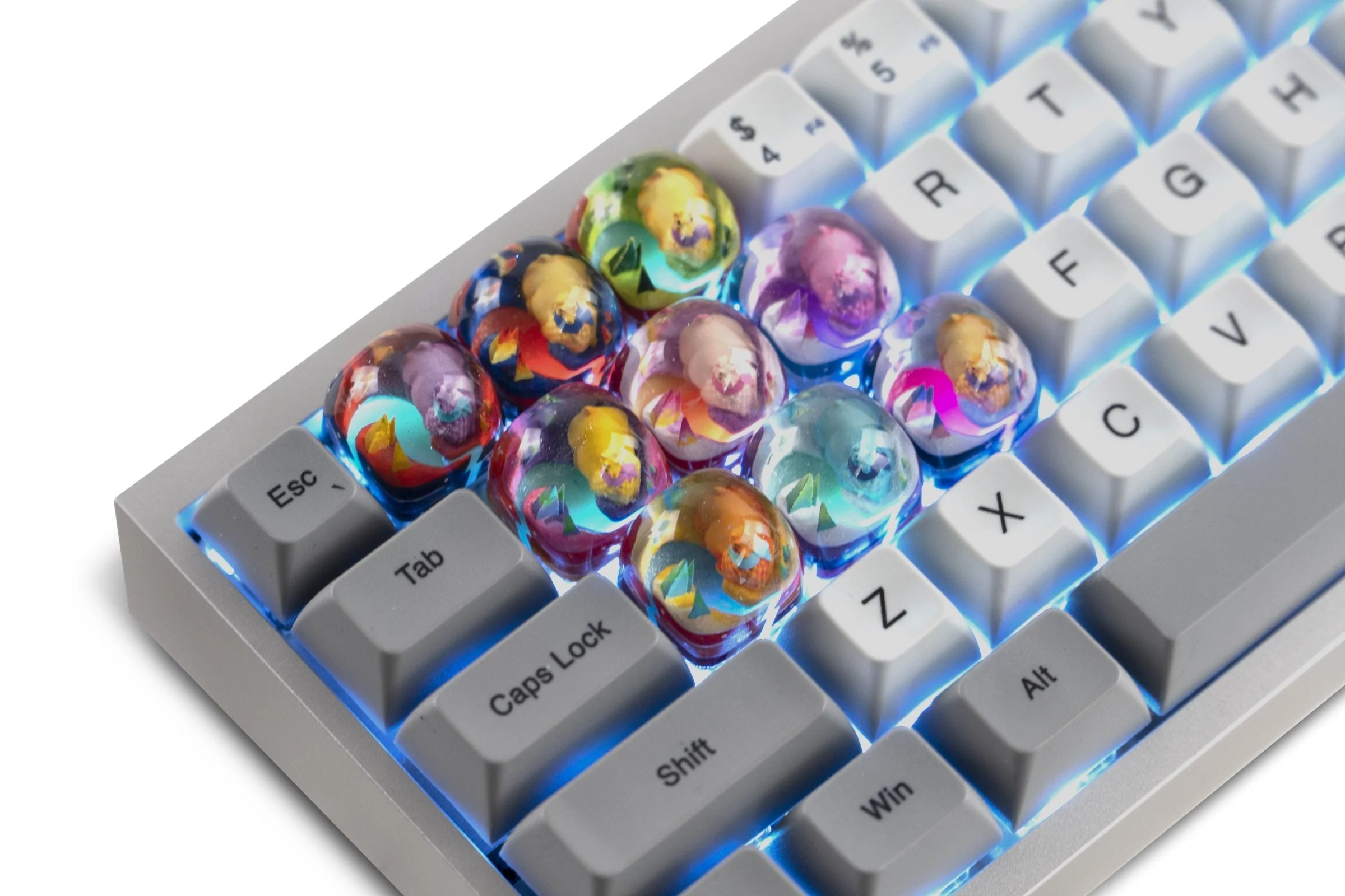 Dwarf Factory x MK Rainbow Llama Artisan Keycap DOM Profile Resin Artisan Keycap - Image 4
