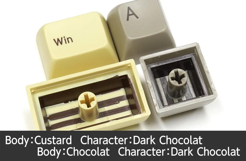 Filco Custard / Chocolate MINILA 72 Key SA Profile Double Shot ABS Keycap Set - Image 5