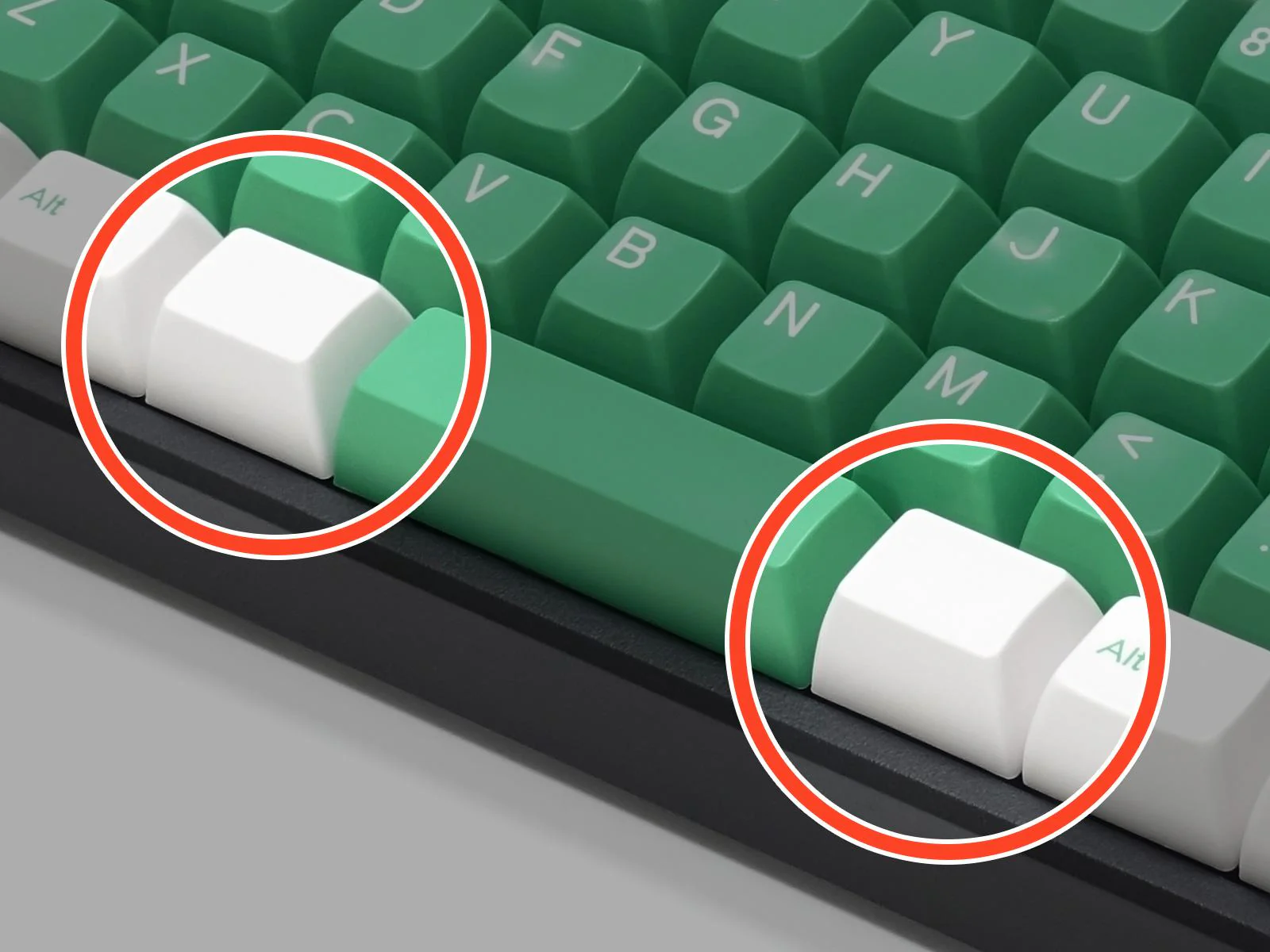 Filco Sugar / Mint MINILA 72 Key SA Profile Double Shot ABS Keycap Set - Image 6