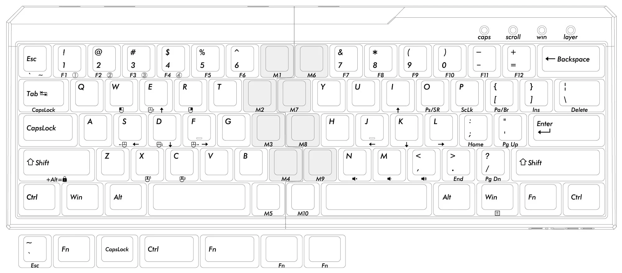 Filco Majestouch Xacro M10SP Black 65% Split Double Shot PBT Mechanical Keyboard - Image 7