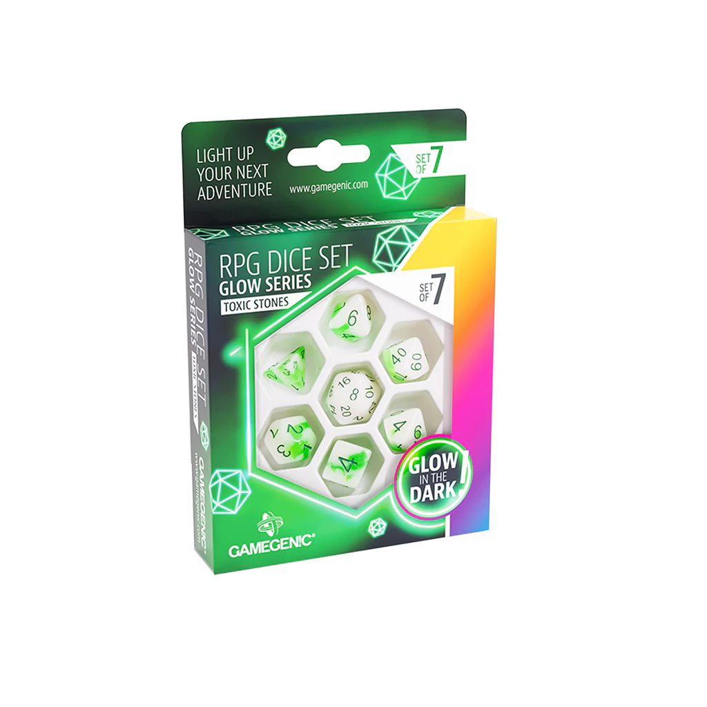 Gamegenic Glow Series - Toxic Stones - RPG Dice Set (7 pcs) - Image 2