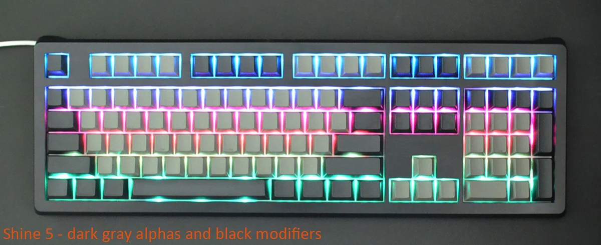 Gateron Dark Grey Blank 120 Key Gateron Profile PBT Keycap Set - Image 5