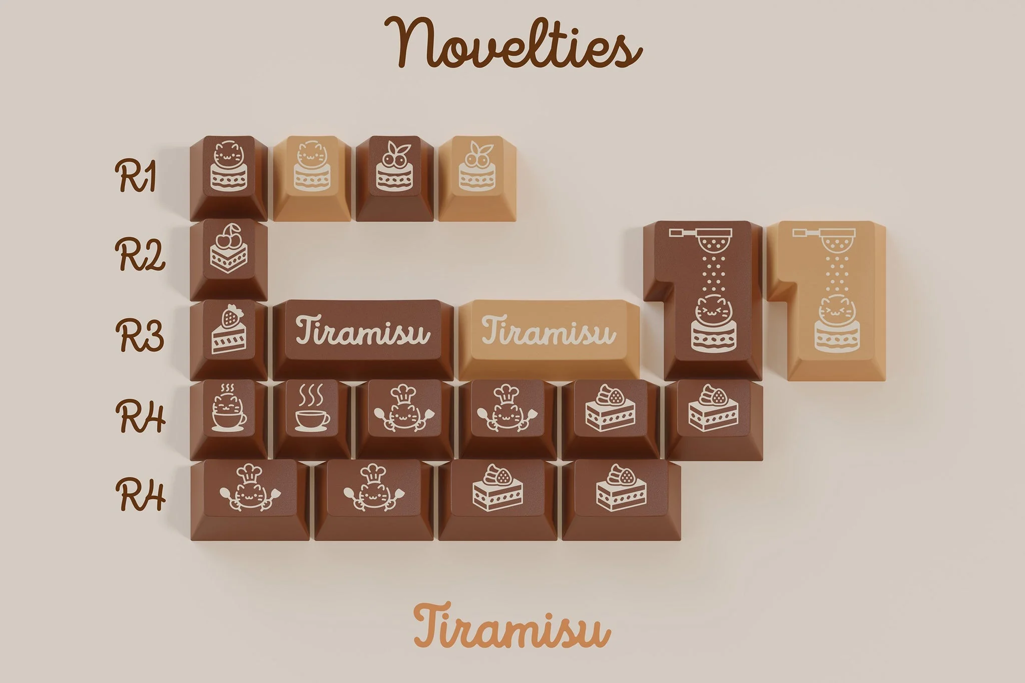 GMK Tiramisu Cherry Profile Double Shot ABS Keycap Set - Image 4