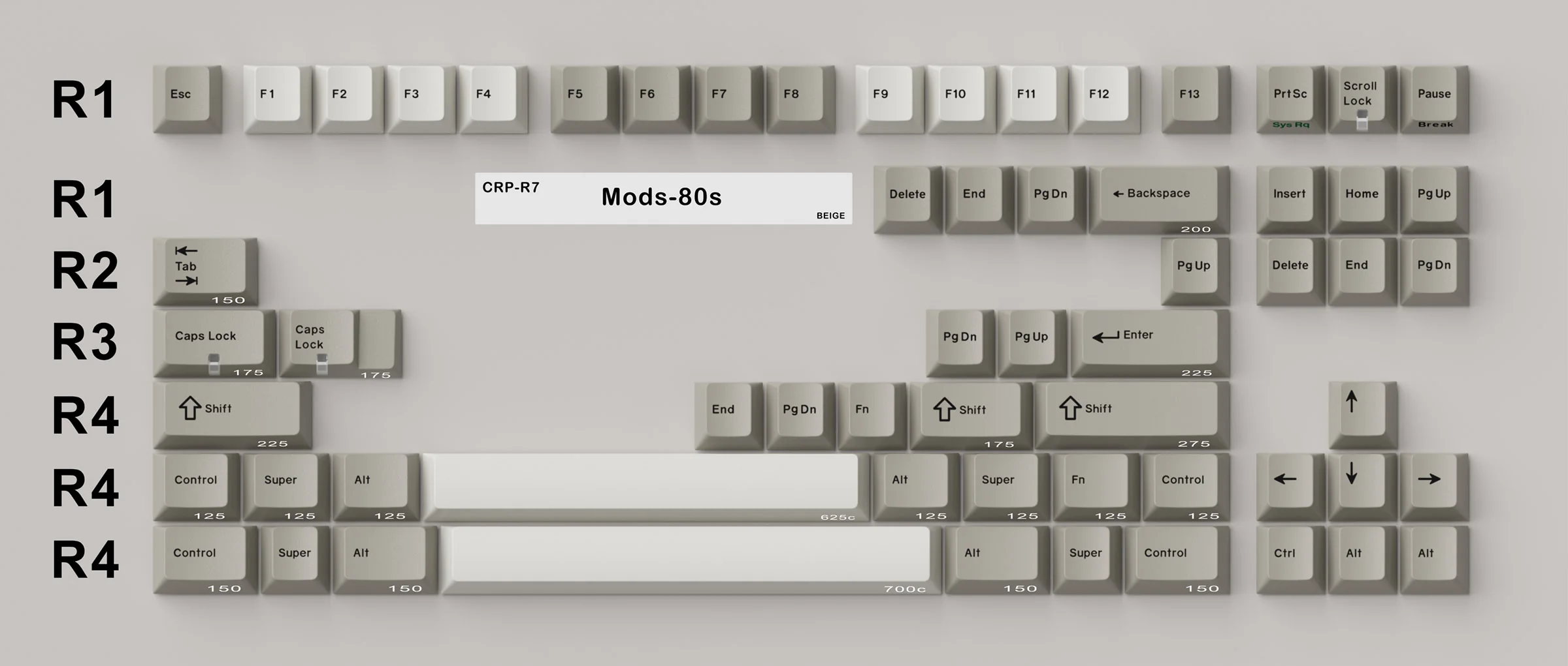 HammerWorks CRP R7 Beige Cherry Profile Dye Sub PBT Keycap Set - Image 26