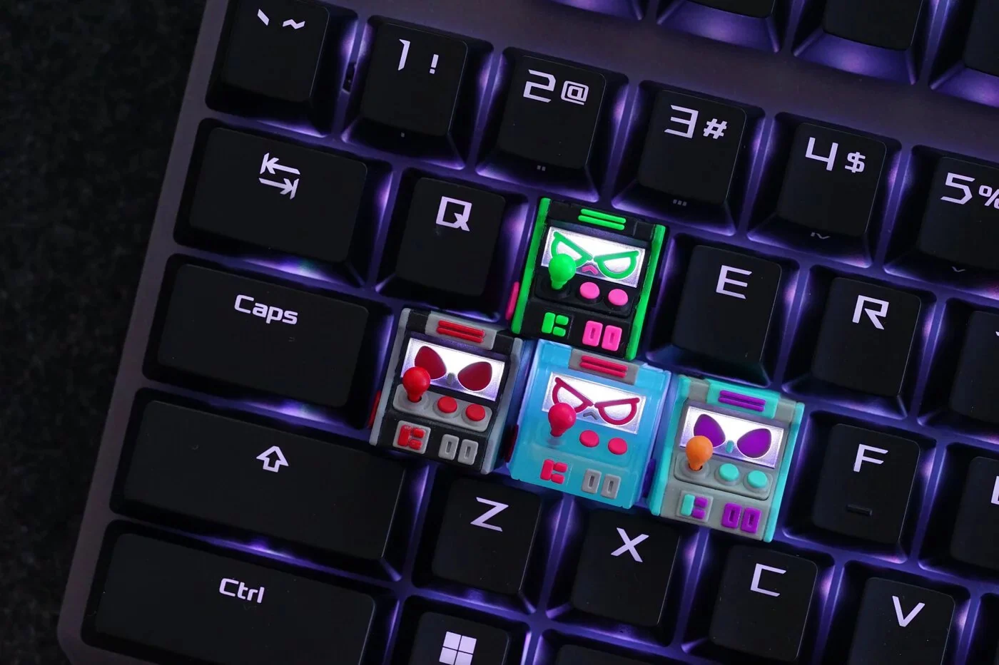 Hot Keys Project HKP Error Smart Black Grey Red Artisan Keycap - Image 5