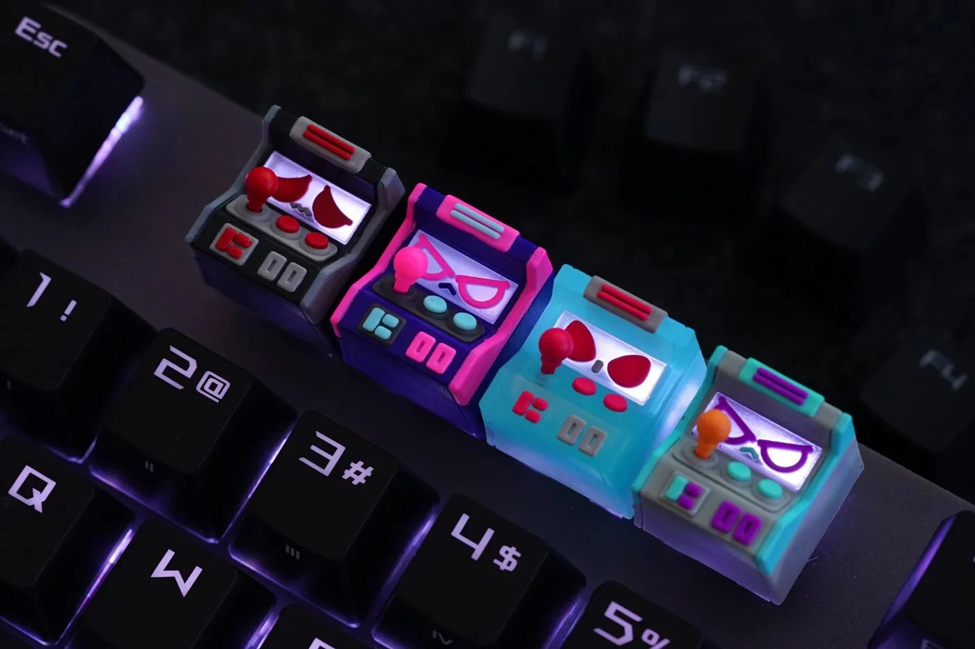 Hot Keys Project HKP Error Smart Trans Blue Red Artisan Keycap - Image 4