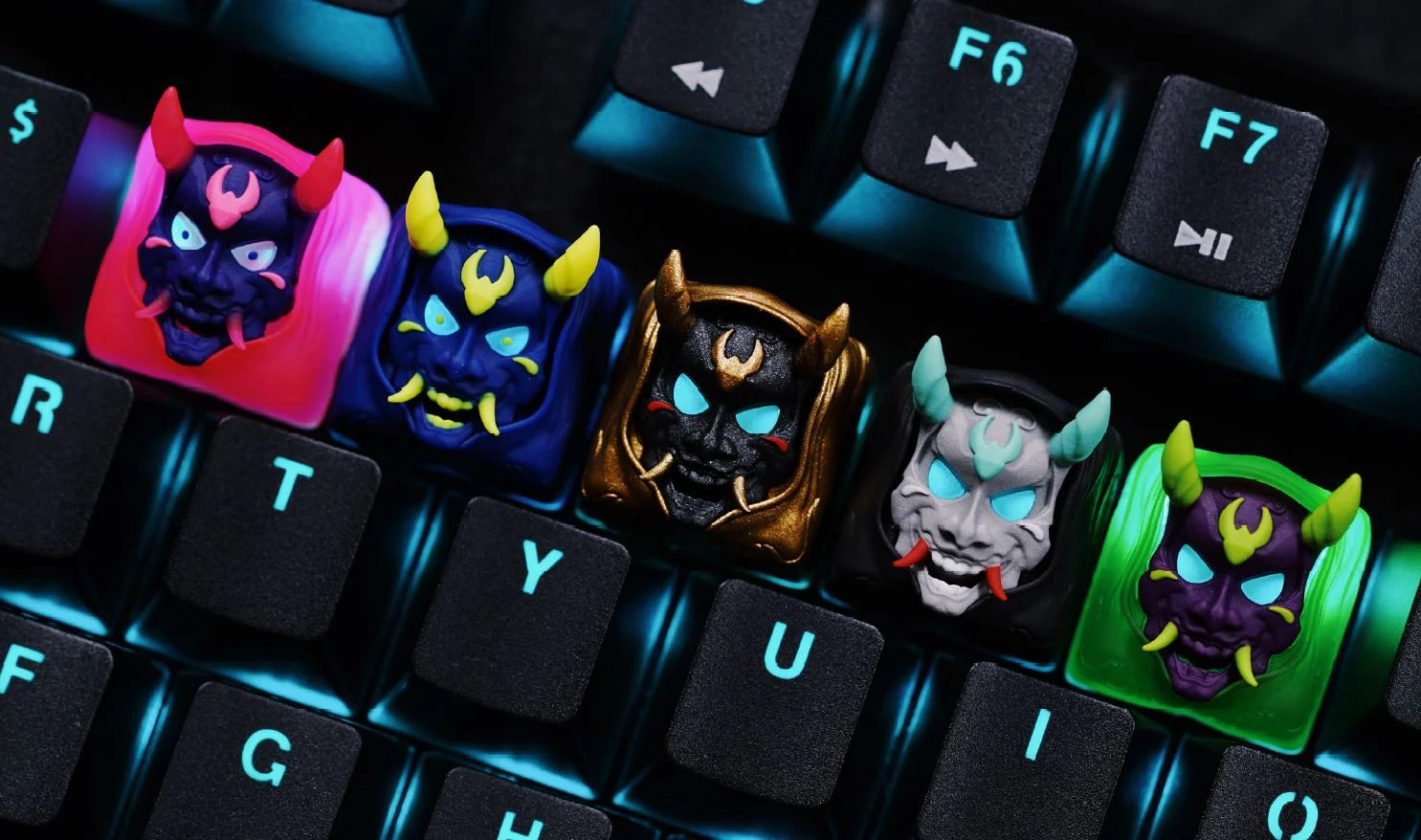Hot Keys Project HKP Hannya Monster Green Artisan Keycap - Image 2