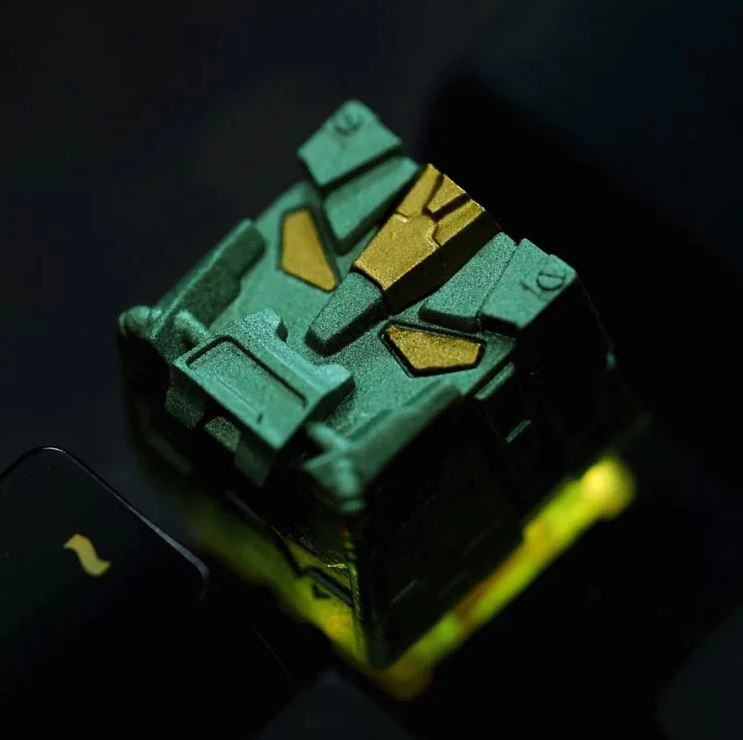 Hot Keys Project HKP Tank Green Gold Artisan Keycap