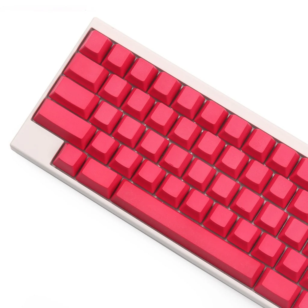KBDFans Blank Red 60 Key OEM Profile PBT Topre Keycap Set - Image 3