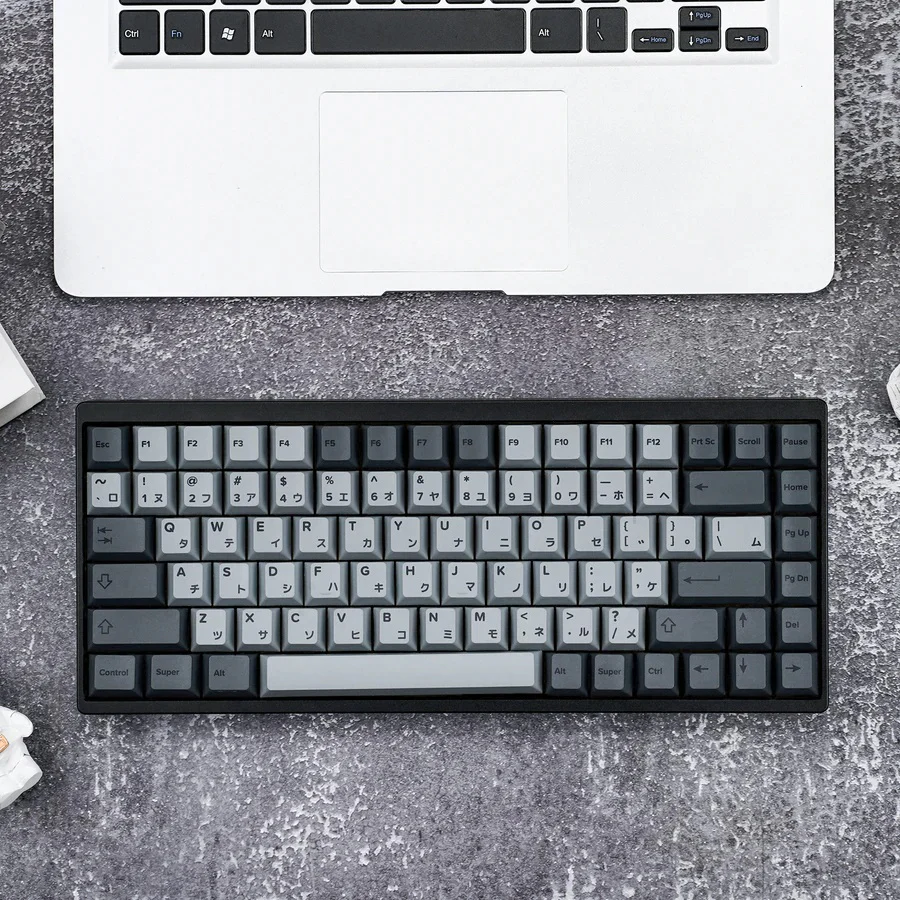KBDFans Cement Grey Japanese 149 Key Cherry Profile PBT Dye Sub Keycap Set - Image 6