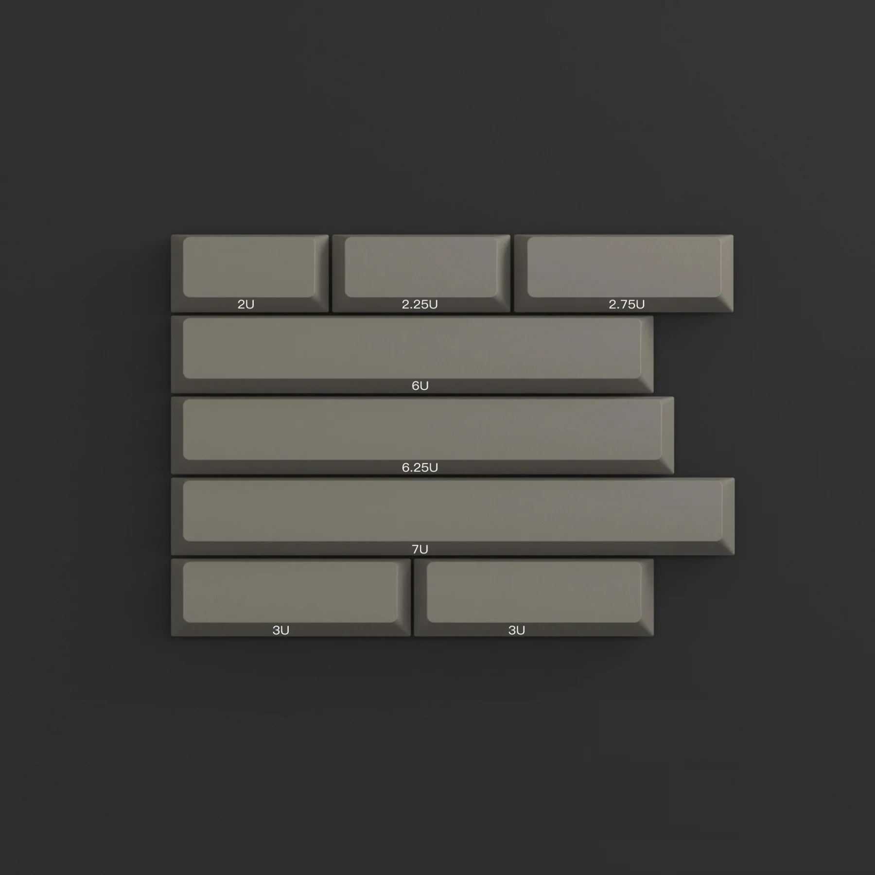 KBDFans PBTfans Dolch Grey Spacebar Kit 8 Key Cherry Profile Double Shot PBT Add-on Keycap Set