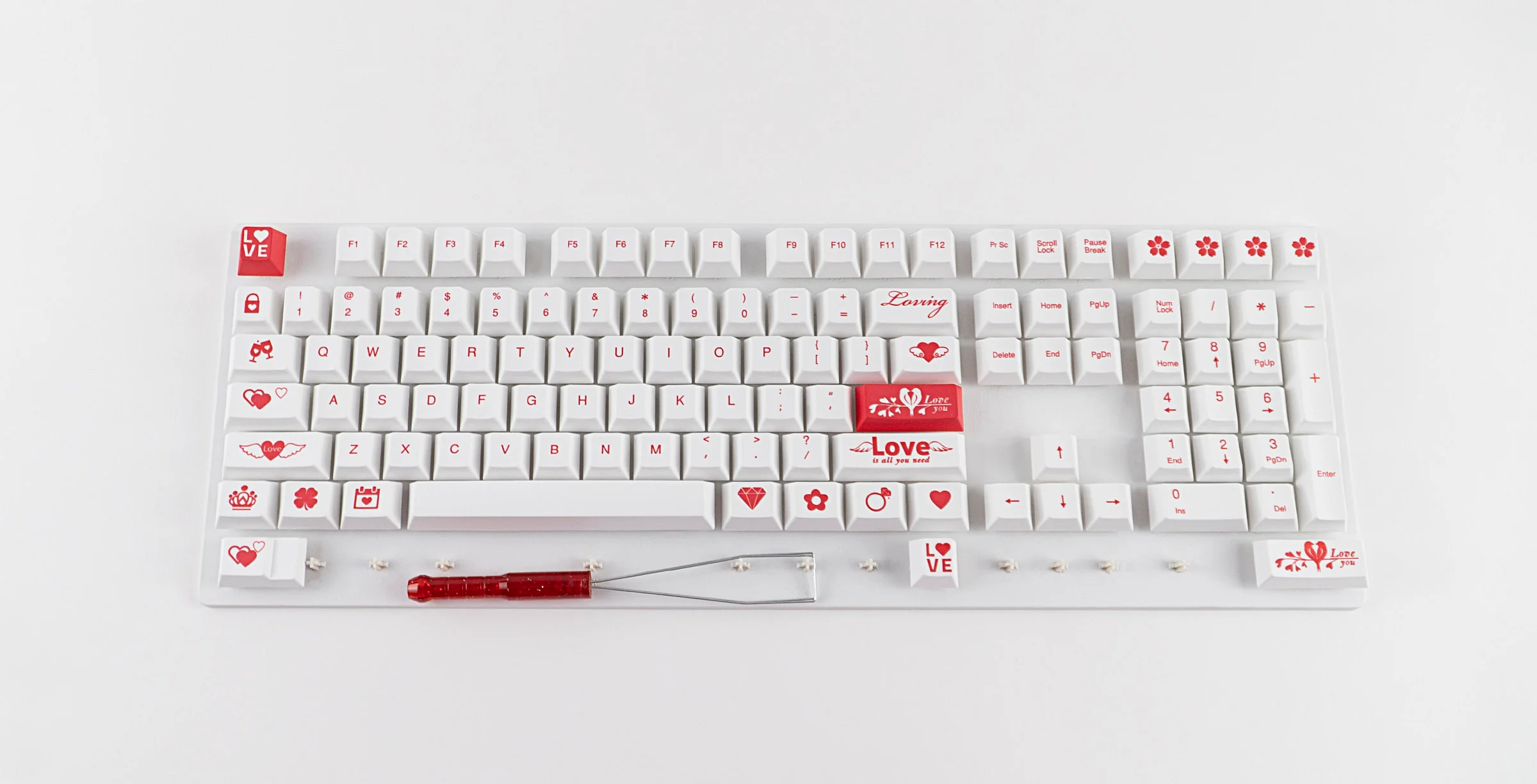 KBParadise Love Red 111 Key Cherry Profile Dye Sub PBT Keycap Set