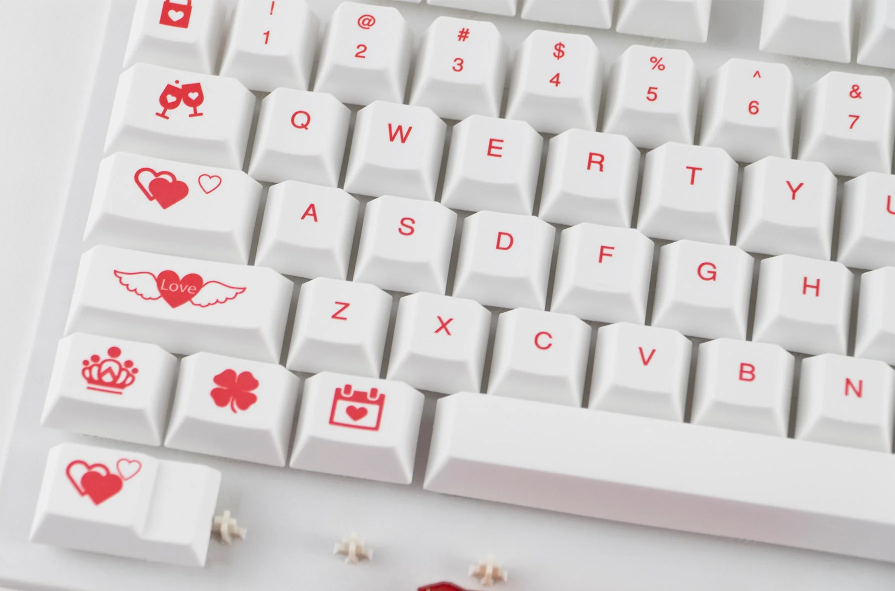 KBParadise Love Red 111 Key Cherry Profile Dye Sub PBT Keycap Set - Image 2