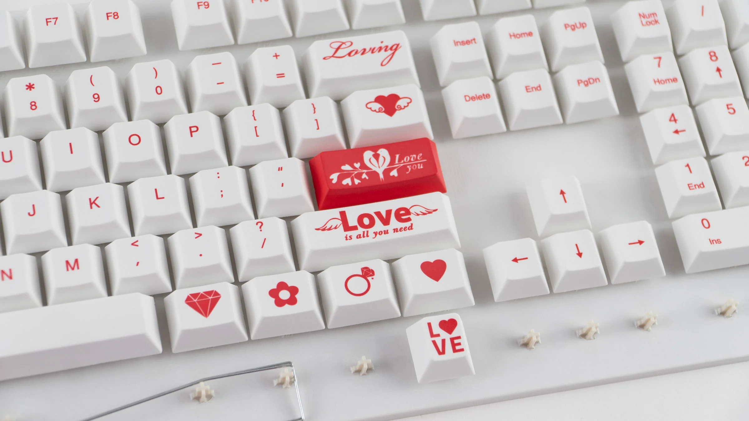 KBParadise Love Red 111 Key Cherry Profile Dye Sub PBT Keycap Set - Image 4
