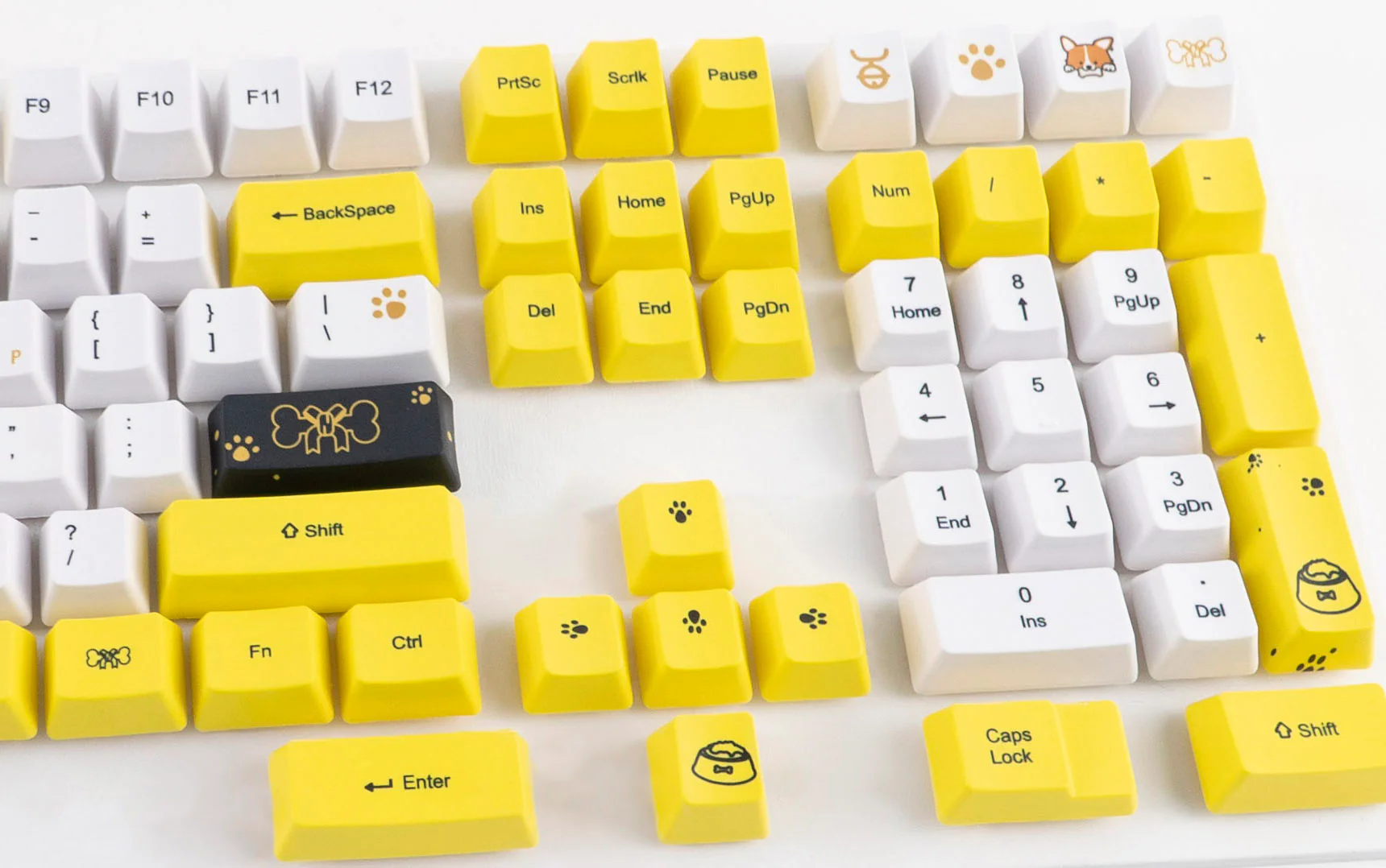KBParadise Yellow Puppy 112 Key OEM Profile Dye Sub PBT Keycap Set - Image 9