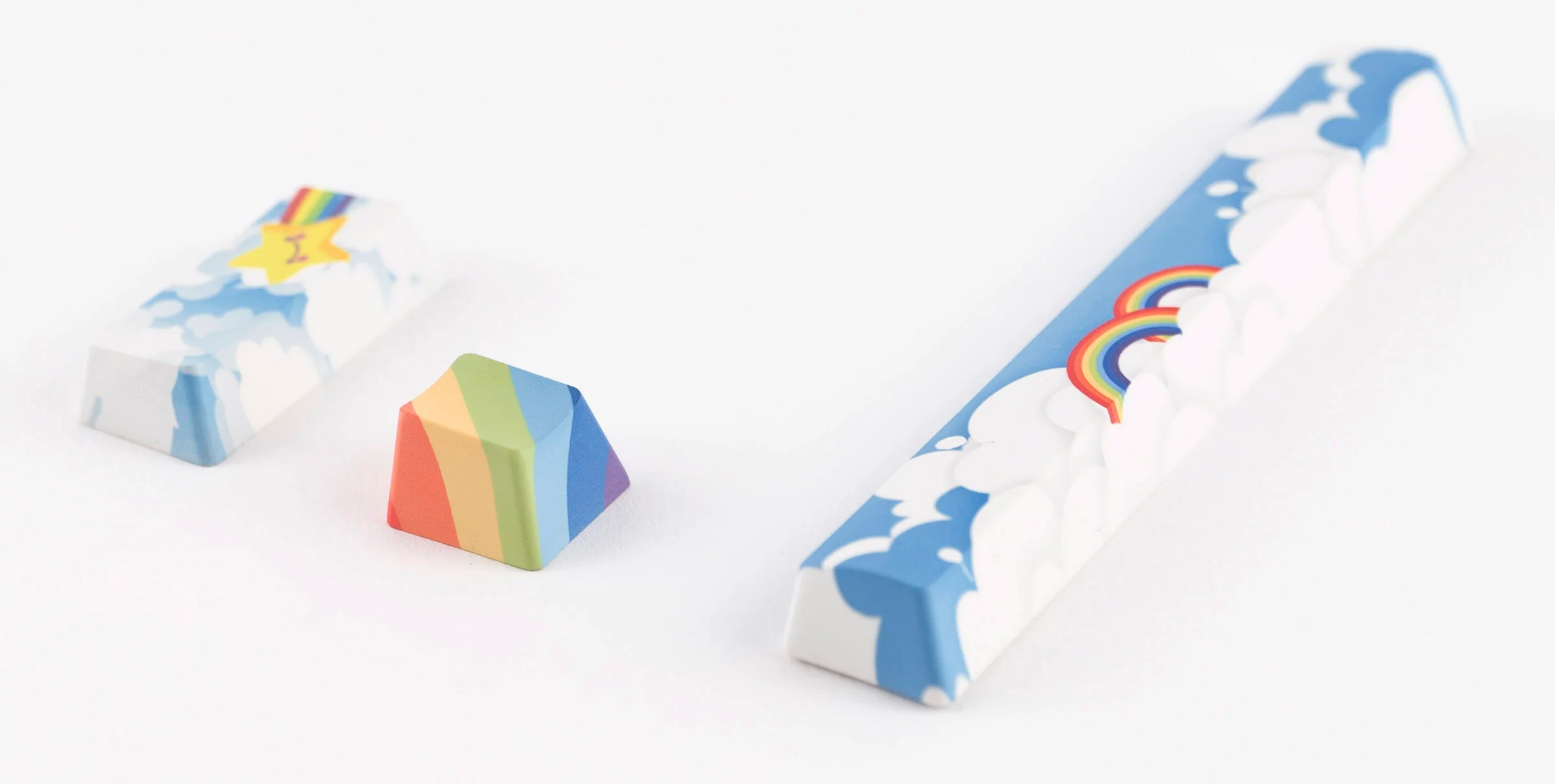 KBParadise Rainbow 3 Key OEM Profile Double Shot PBT Keycap Set - Image 3