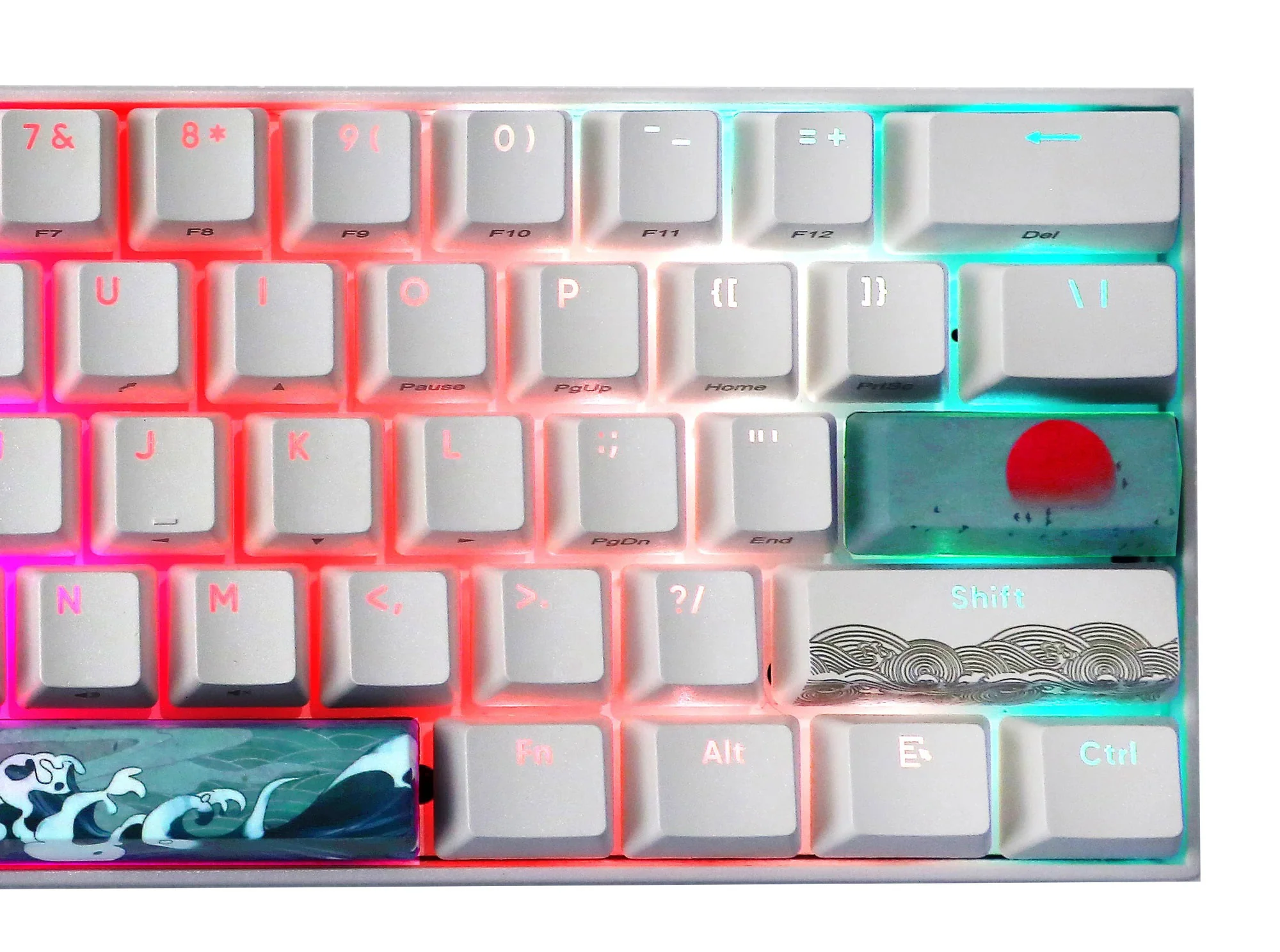 KBParadise V60 The 2 Sun Crane Wave RGB LED 60% Dye Sub PBT Hotswap Mechanical Keyboard - Image 4