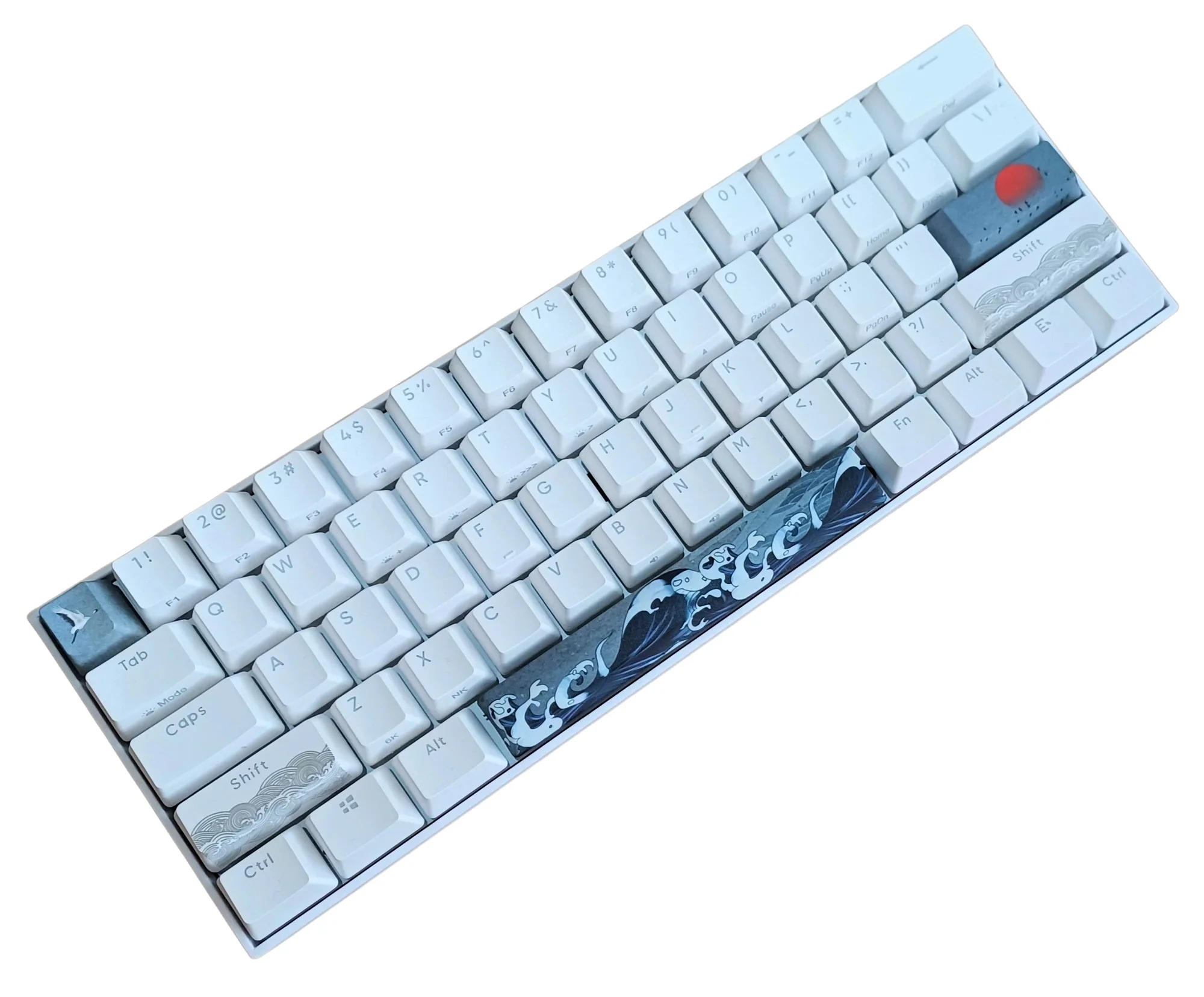 KBParadise V60 The 2 Sun Crane Wave RGB LED 60% Dye Sub PBT Hotswap Mechanical Keyboard - Image 5