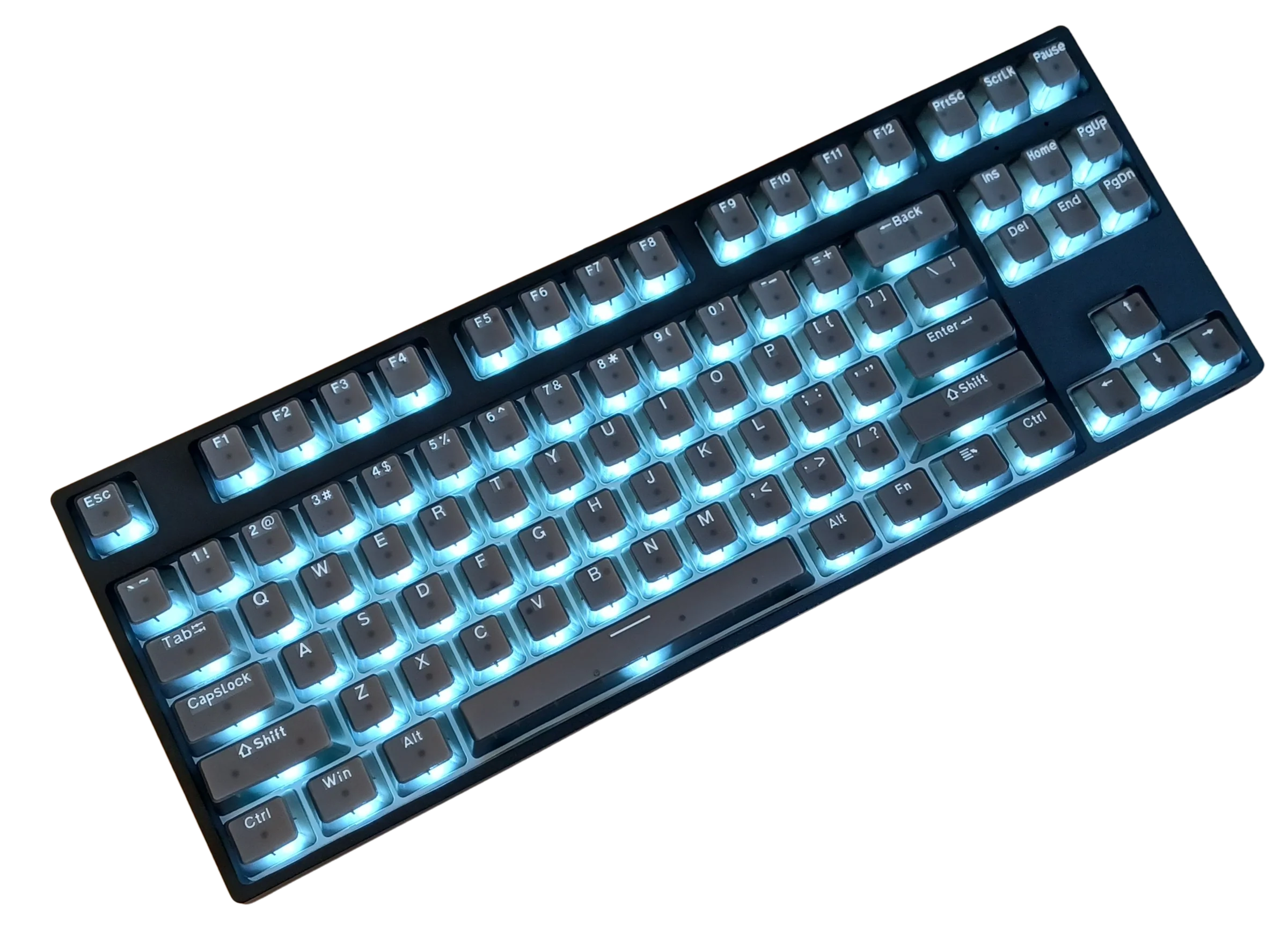 KBParadise V80 V2 Black Crystal TKL Hotswap White LED Double Shot Polycarbonate Mechanical Keyboard - Image 2