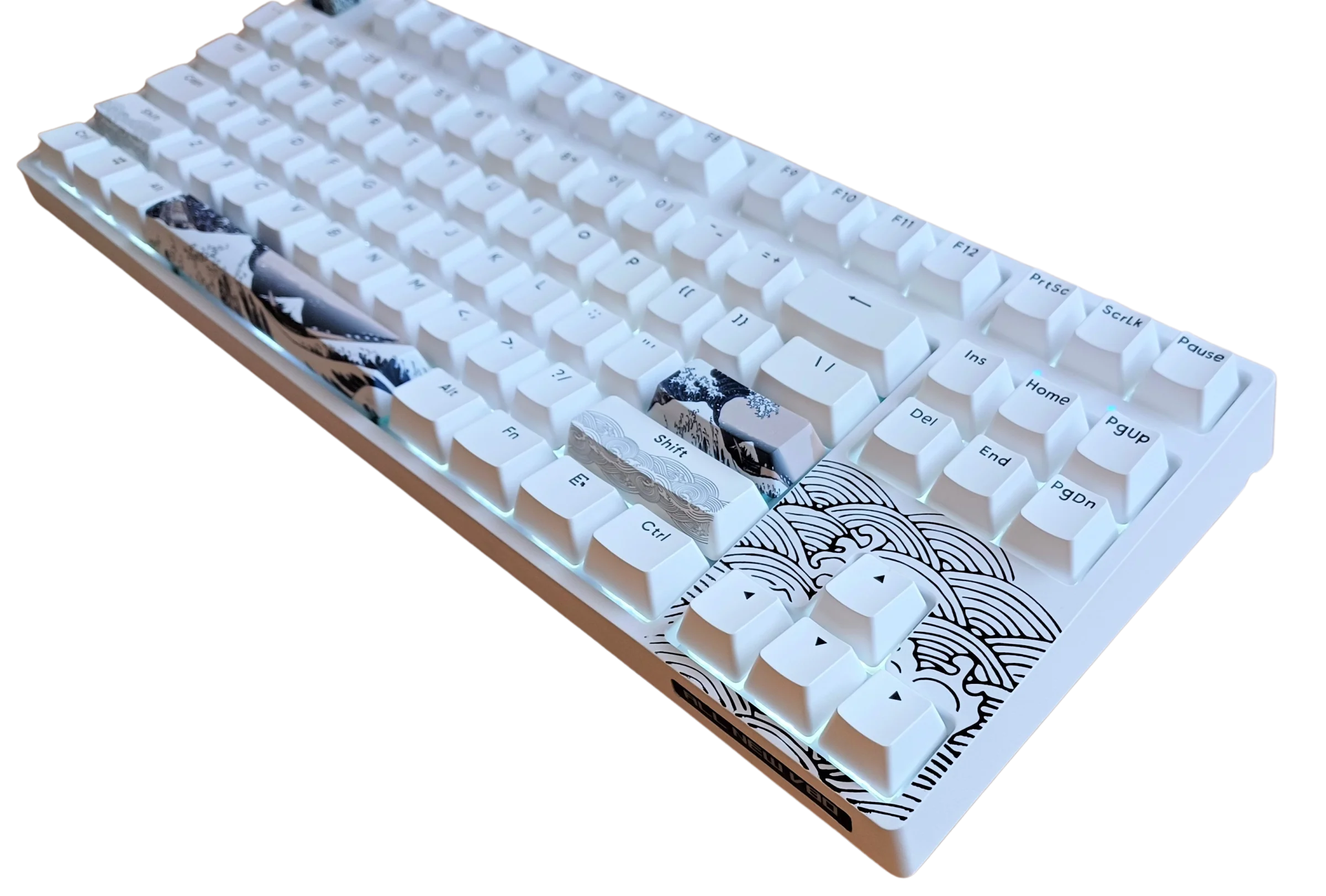 KBParadise V80 V2 White Great Wave TKL Hotswap White LED Double Shot PBT Mechanical Keyboard - Image 4