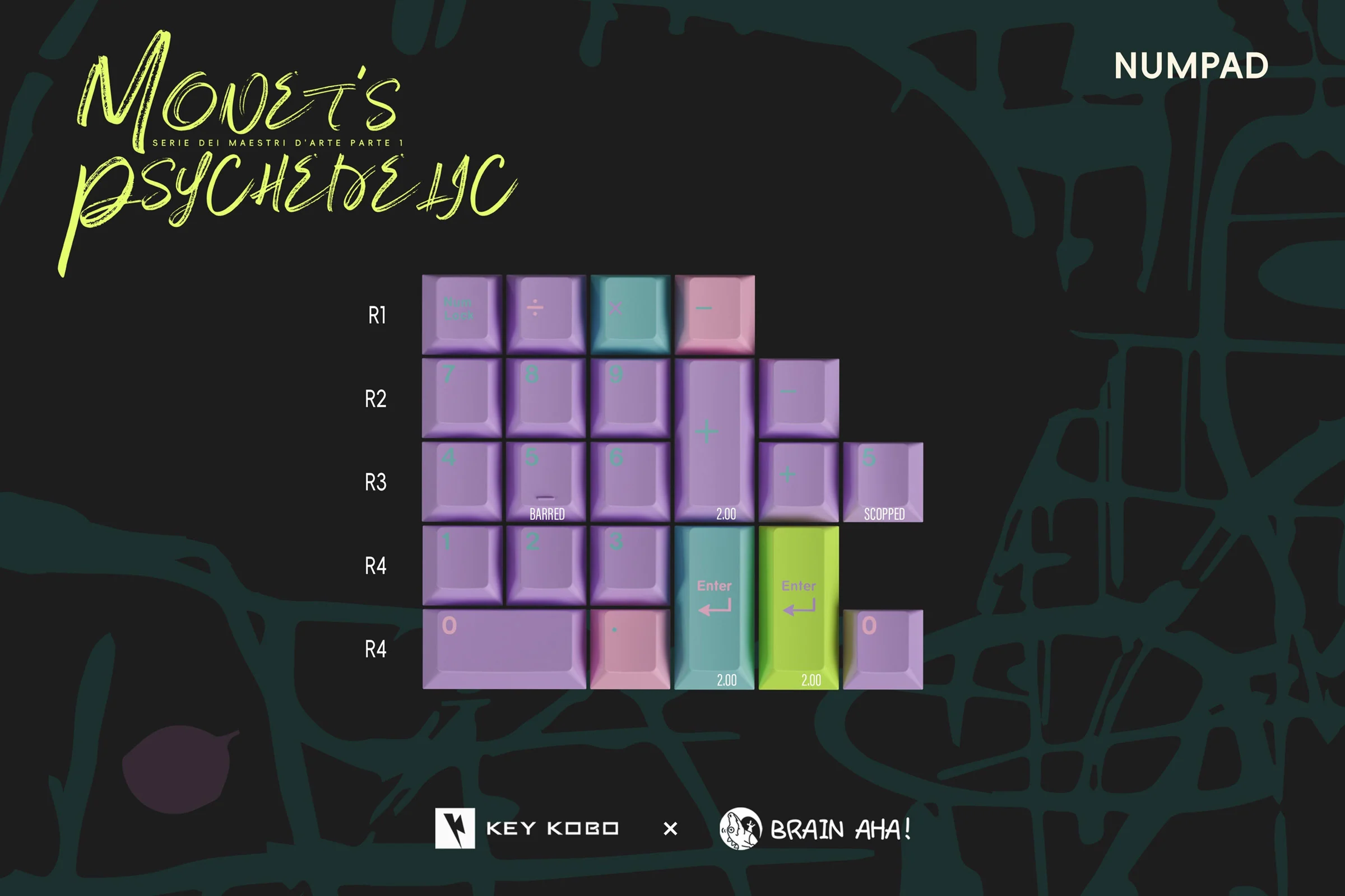 Key Kobo Monet's Psychedelic Cherry Profile Double Shot ABS Keycap Set - Image 5