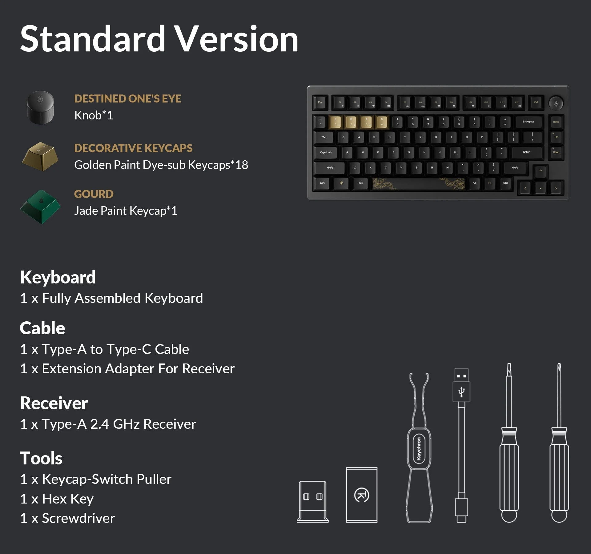 Keychron Black Myth Wukong Aluminum 75% Wireless Keyboard - Image 5