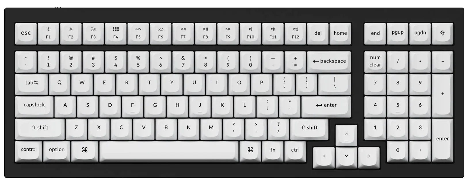 Keychron Black on White 141 Key OSA Profile Double Shot PBT Keycap Set - Image 5