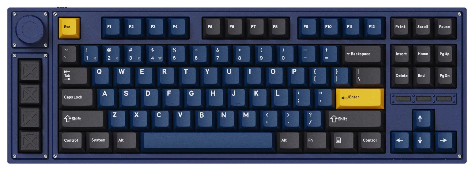 Keychron Blue / Black / Yellow 143 Key Cherry Profile Double Shot PBT Keycap Set - Image 4