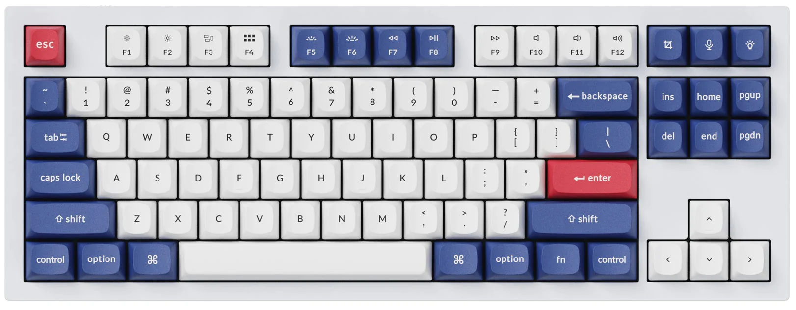 Keychron Blue / White 141 Key OSA Profile Double Shot PBT Keycap Set - Image 4