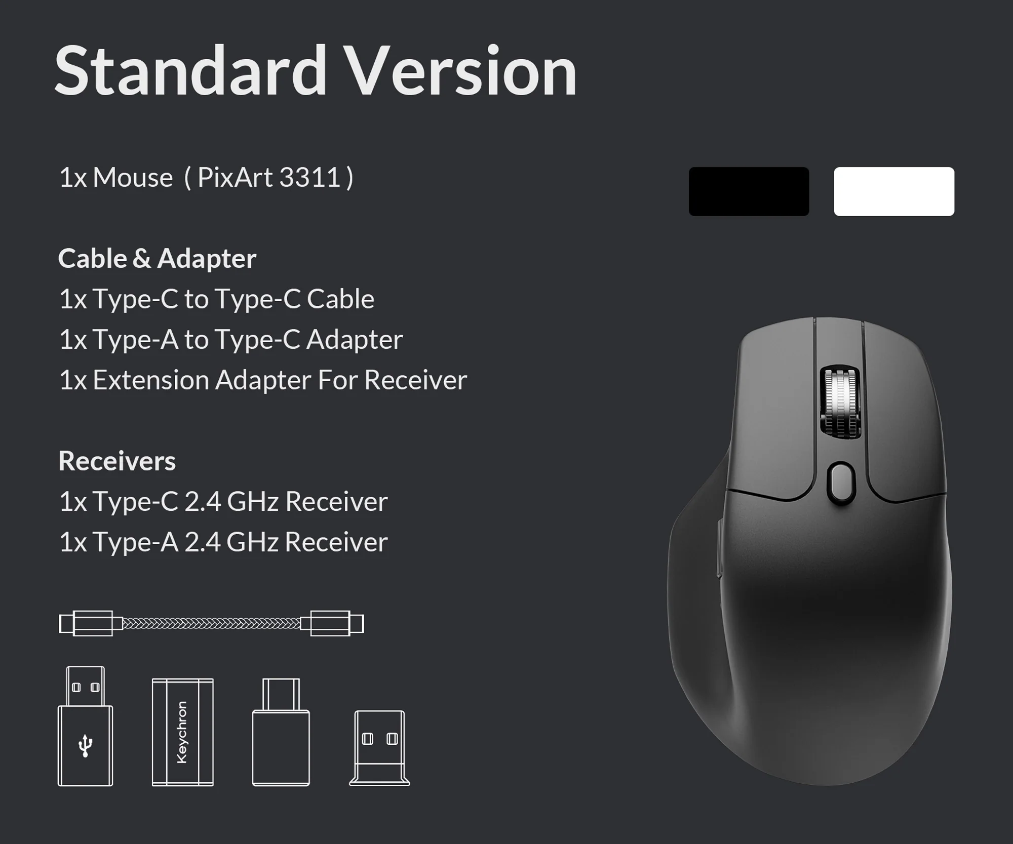 Keychron M6 All Silent PixArt 3311 Wireless 1K Steel Scroll Wheel Mouse - Image 2